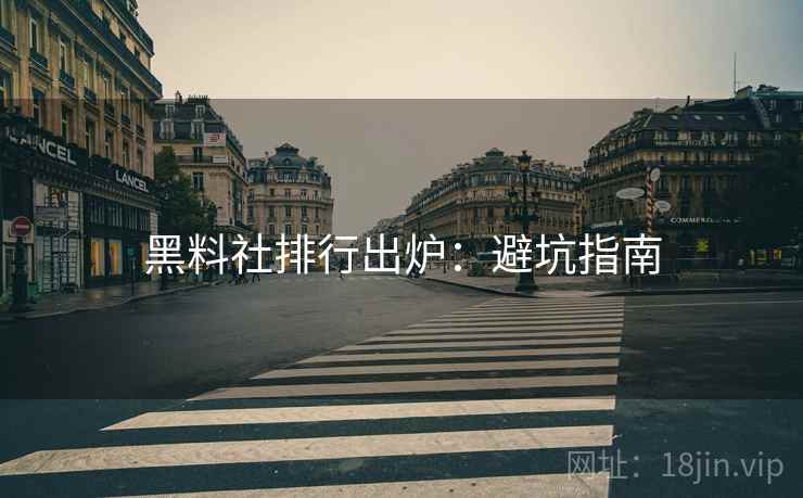 黑料社排行出炉：避坑指南